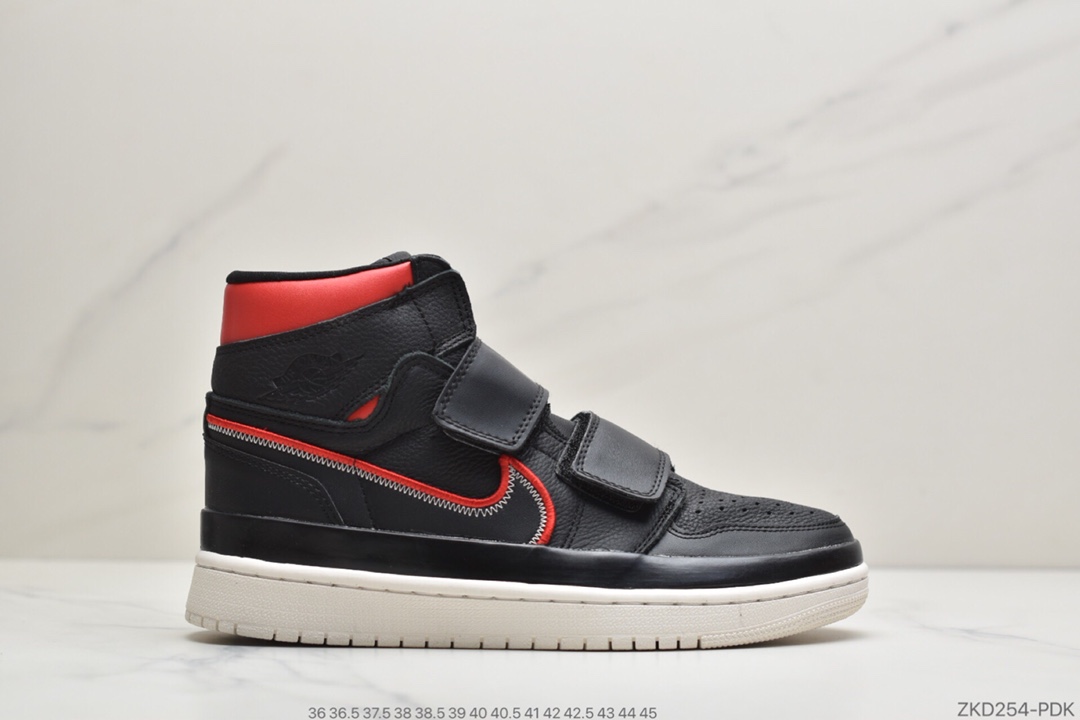 270 公司级 Air Jordan 1 Retro High Double Strap 'Black White'乔丹一代双魔术贴无鞋带高帮文化休闲运动百搭篮球鞋AQ7924-100