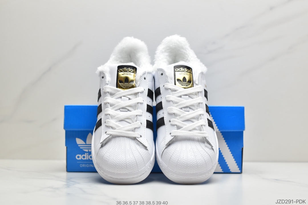 140 公司级加绒阿迪头层皮真标半码蓝底经典时尚鞋 低帮贝壳头板鞋 C77124