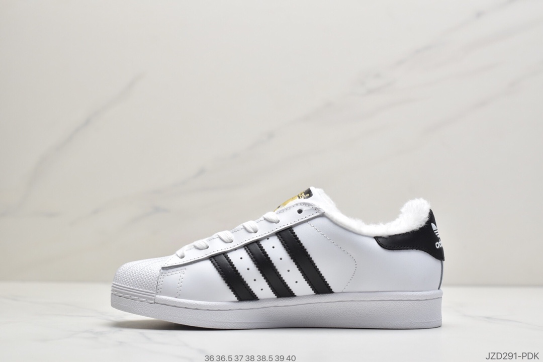 140 公司级加绒阿迪头层皮真标半码蓝底经典时尚鞋 低帮贝壳头板鞋 C77124