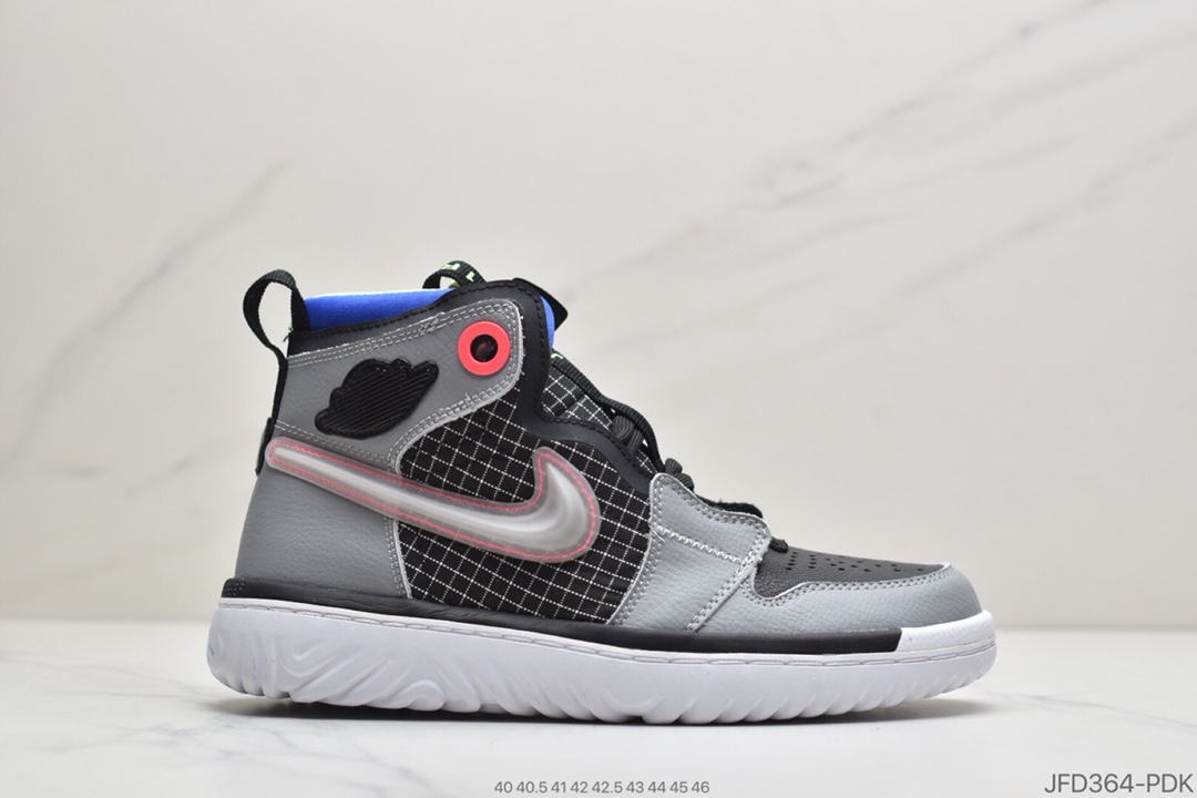 170 真标耐克NIKE AIR JORDAN 1 HIGH REACT AJ1男子黑白红篮球鞋休闲运动鞋 货号:AR5321-016