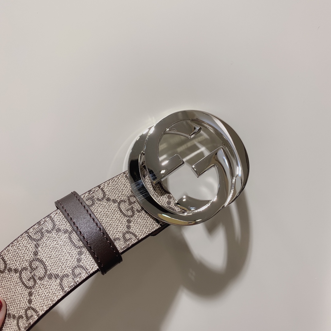 GUCCI古驰奢侈品男款双G带扣经典