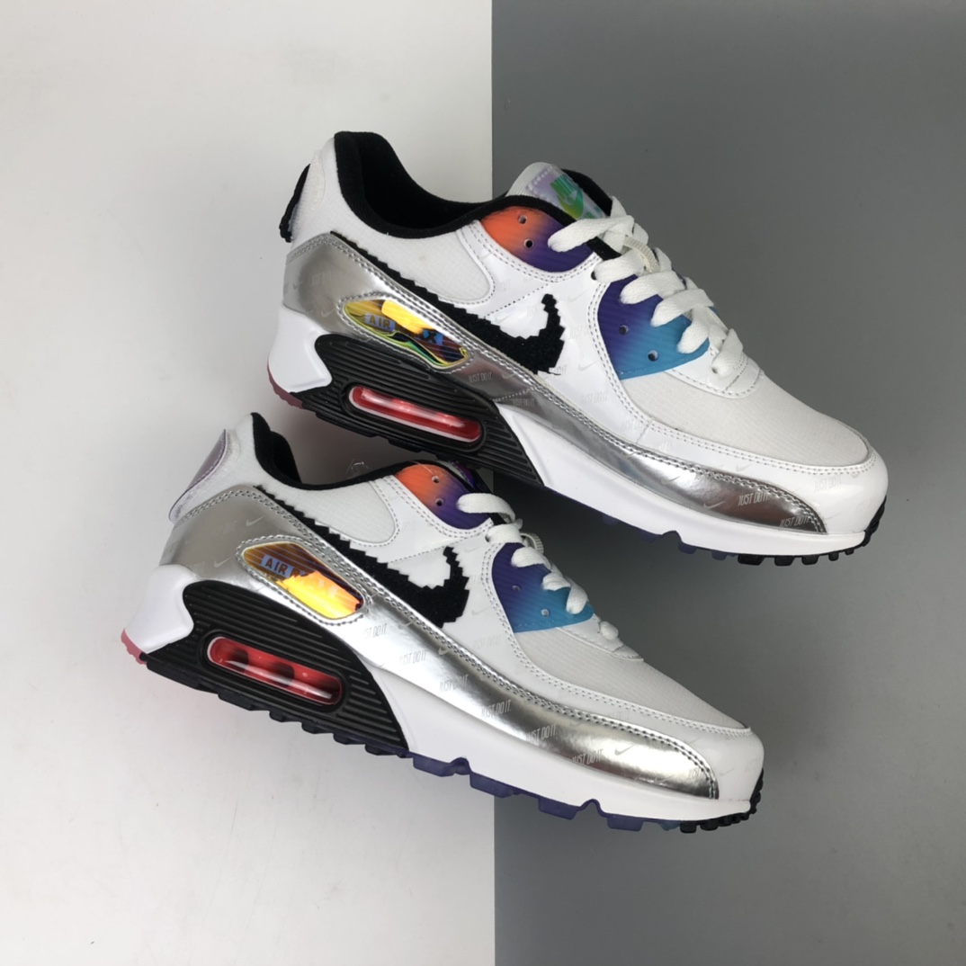 260 Nike Air Max 90”Have A Good Game” 白银LOL电玩像素钩子 复古气垫百搭休闲运动慢跑鞋 DC0832-101