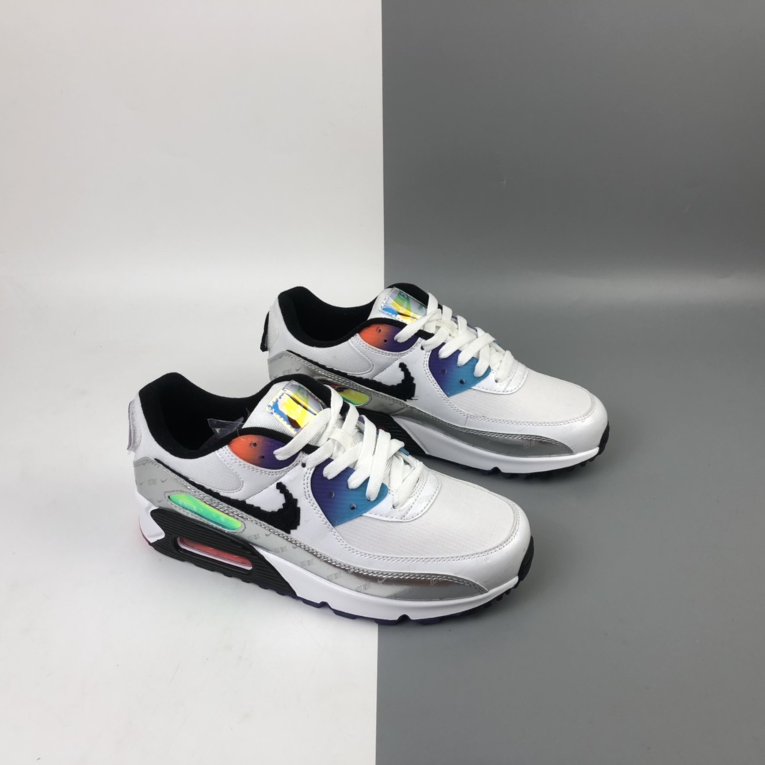 260 Nike Air Max 90”Have A Good Game” 白银LOL电玩像素钩子 复古气垫百搭休闲运动慢跑鞋 DC0832-101