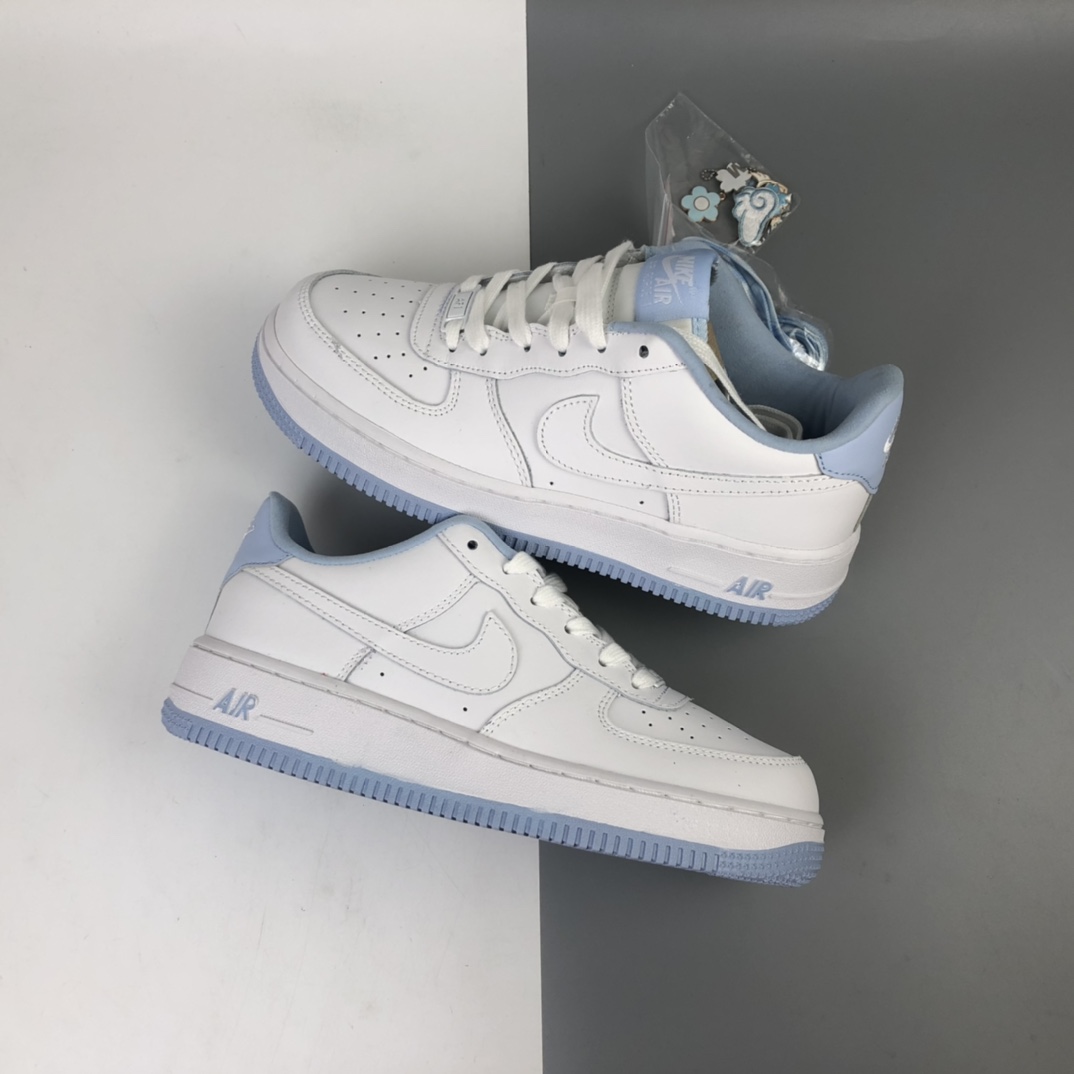 180 Nike Air Force 1 Low “White Hydrogen Blue” 白蓝 空军一号低帮百搭休闲运动板鞋 CD6915-103