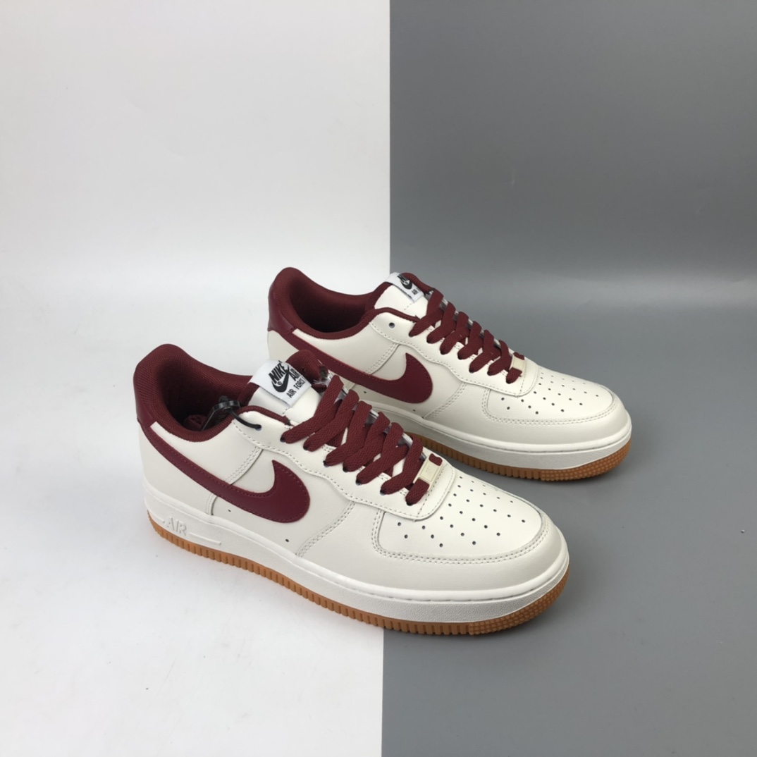 190  Nike Air Force 1 Low 酒红生胶 空军一号低帮百搭休闲运动板鞋 AQ4134-501