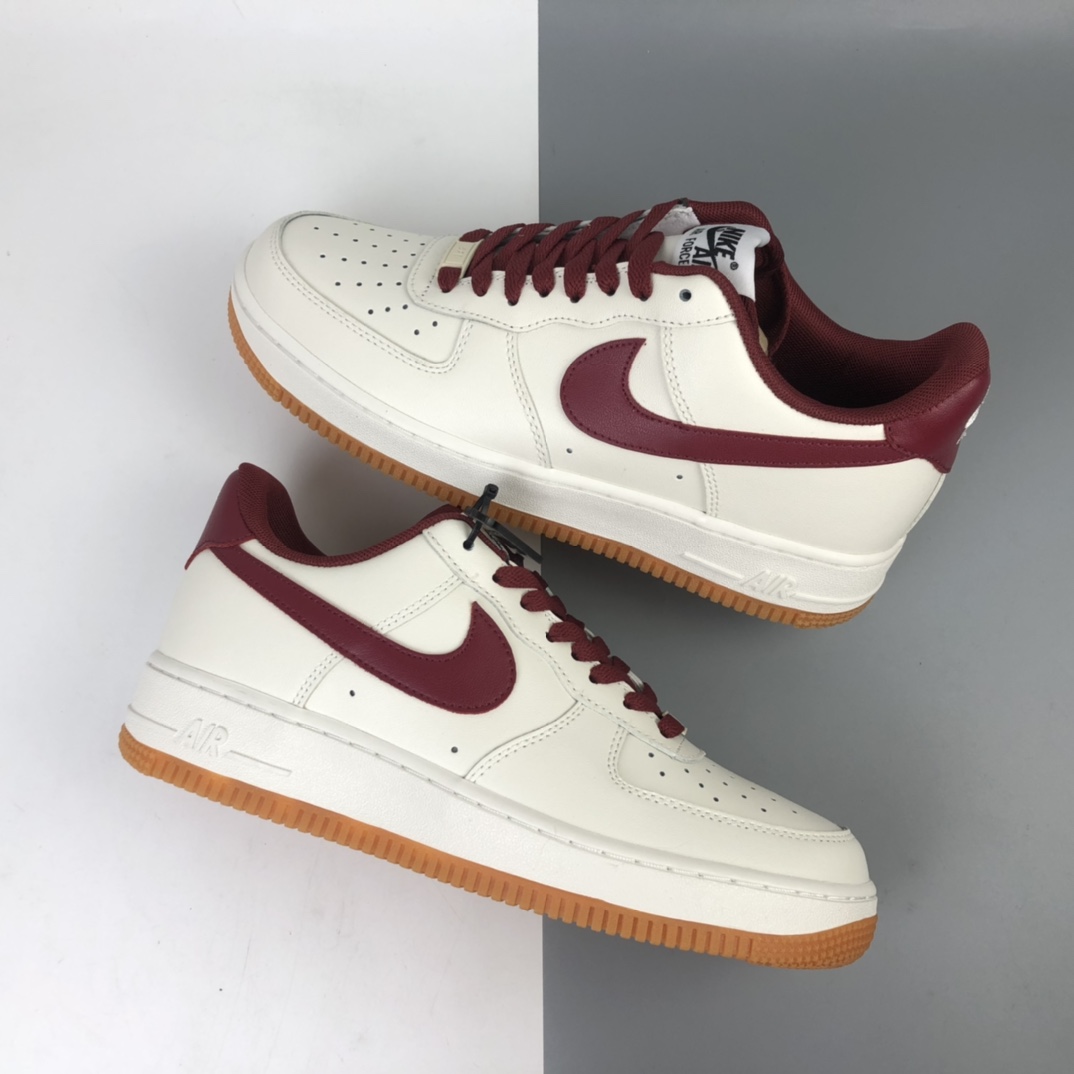 190  Nike Air Force 1 Low 酒红生胶 空军一号低帮百搭休闲运动板鞋 AQ4134-501