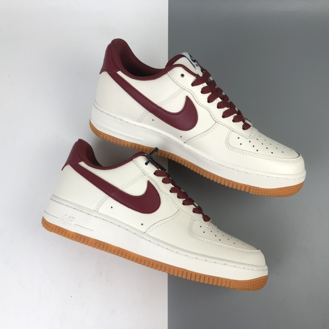 190  Nike Air Force 1 Low 酒红生胶 空军一号低帮百搭休闲运动板鞋 AQ4134-501