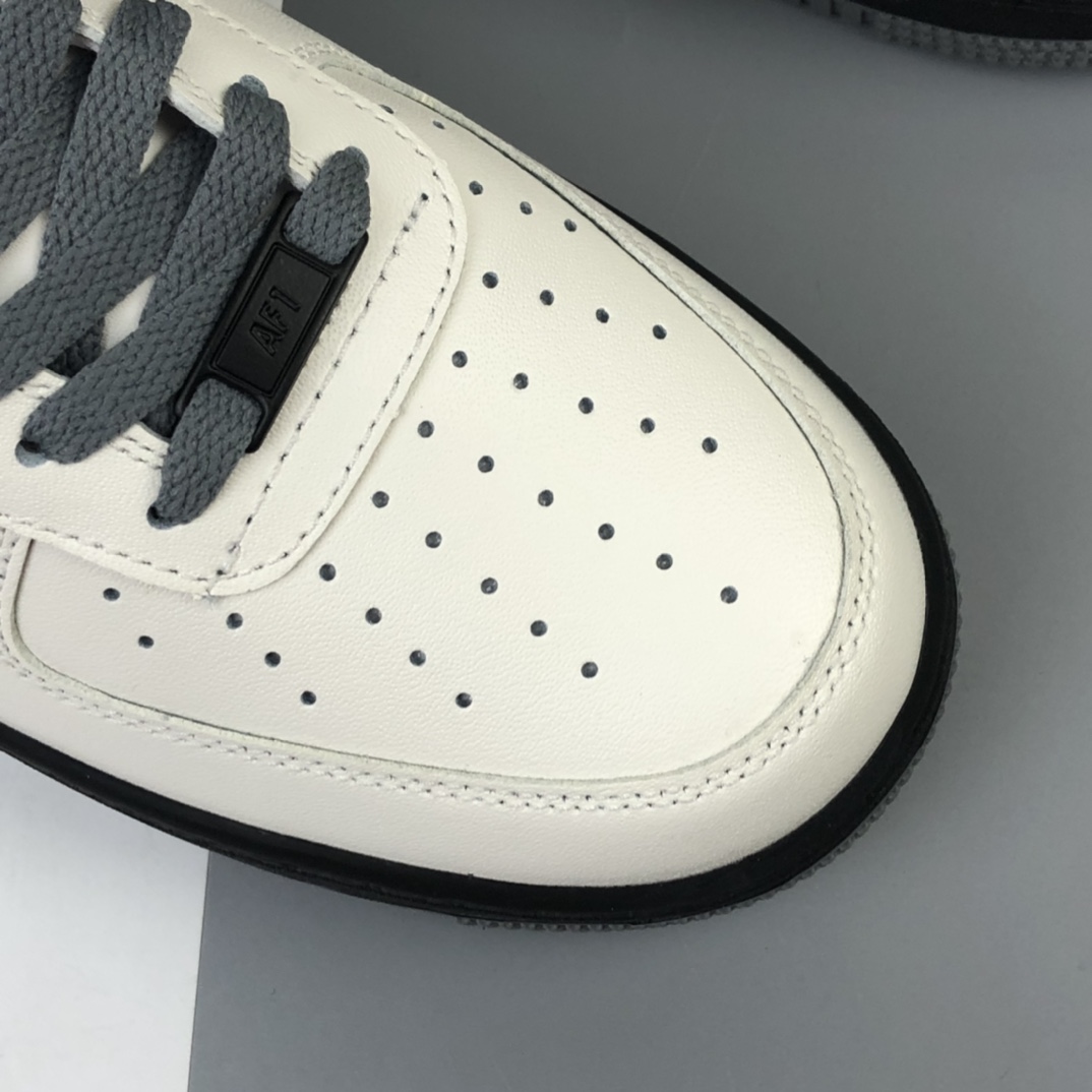 200   Nike Air Force 1 Low 空军一号经典低帮百搭休闲运动板鞋“皮革奶白深灰黑红”AQ4134-408