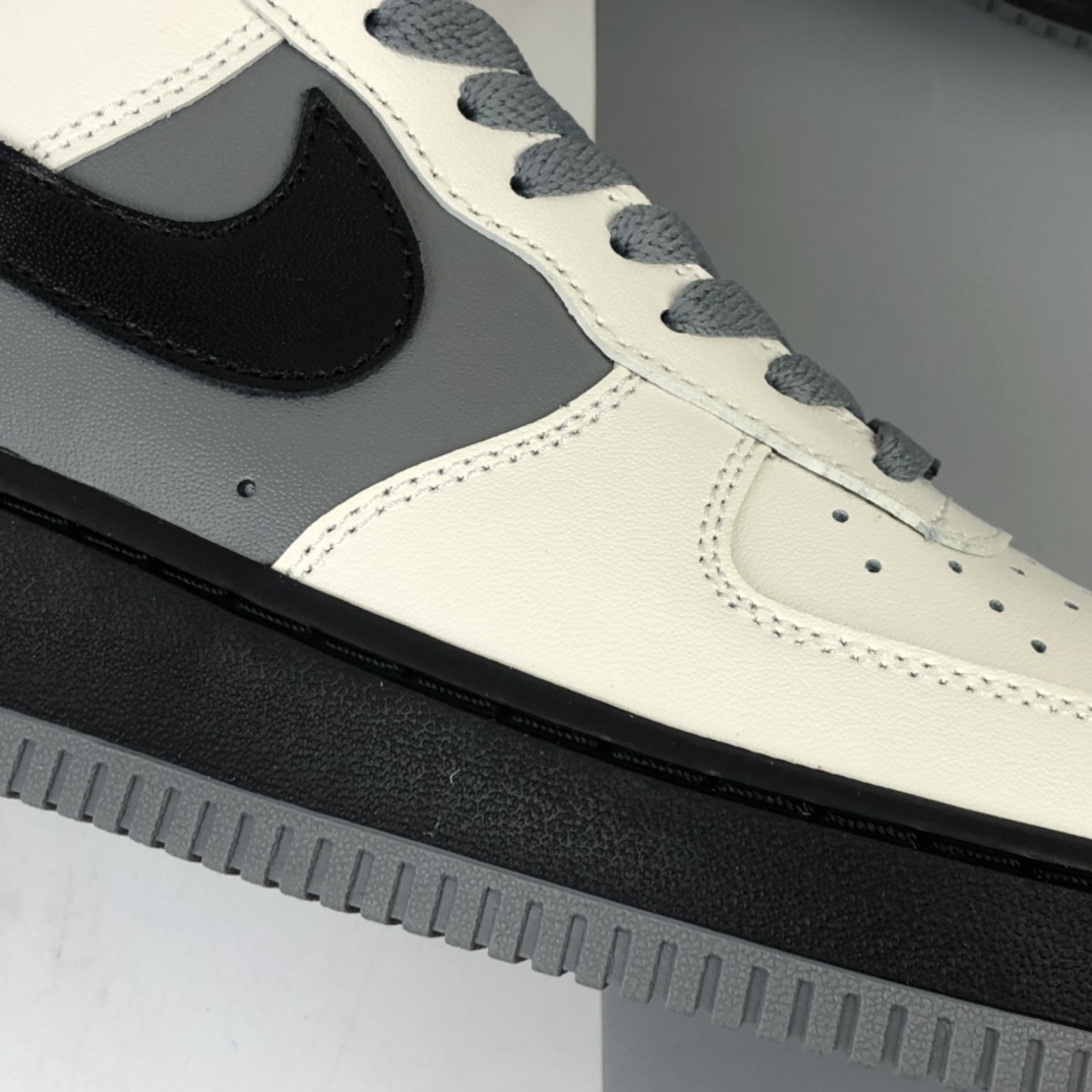 200   Nike Air Force 1 Low 空军一号经典低帮百搭休闲运动板鞋“皮革奶白深灰黑红”AQ4134-408