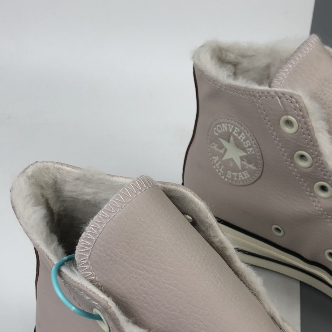 150 加绒款 Converse Chuck 70s 匡威浅粉皮面高帮休闲板鞋 569514C