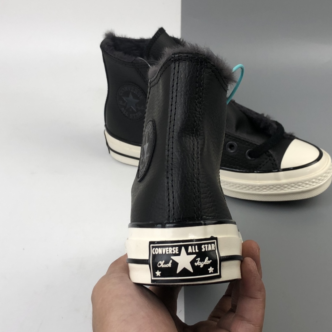 150 加绒款 Converse Chuck 70s 匡威黑白皮面高帮休闲板鞋 569516C