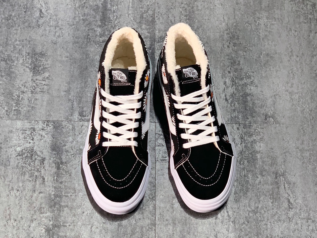 150 Vans SK8-Mid 小雏菊 入冬加棉保暖款权志龙GD曾在他上脚的Vans上画了小雏菊火了起来