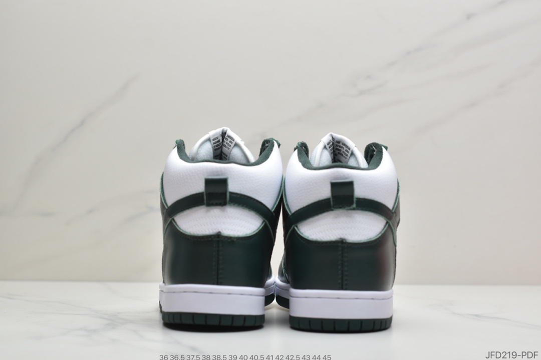 170 耐克Nike SB Dunk High Pro”Pro Green”扣篮系列高帮休闲运动滑板板鞋“暗色绿白”CZ8149-100
