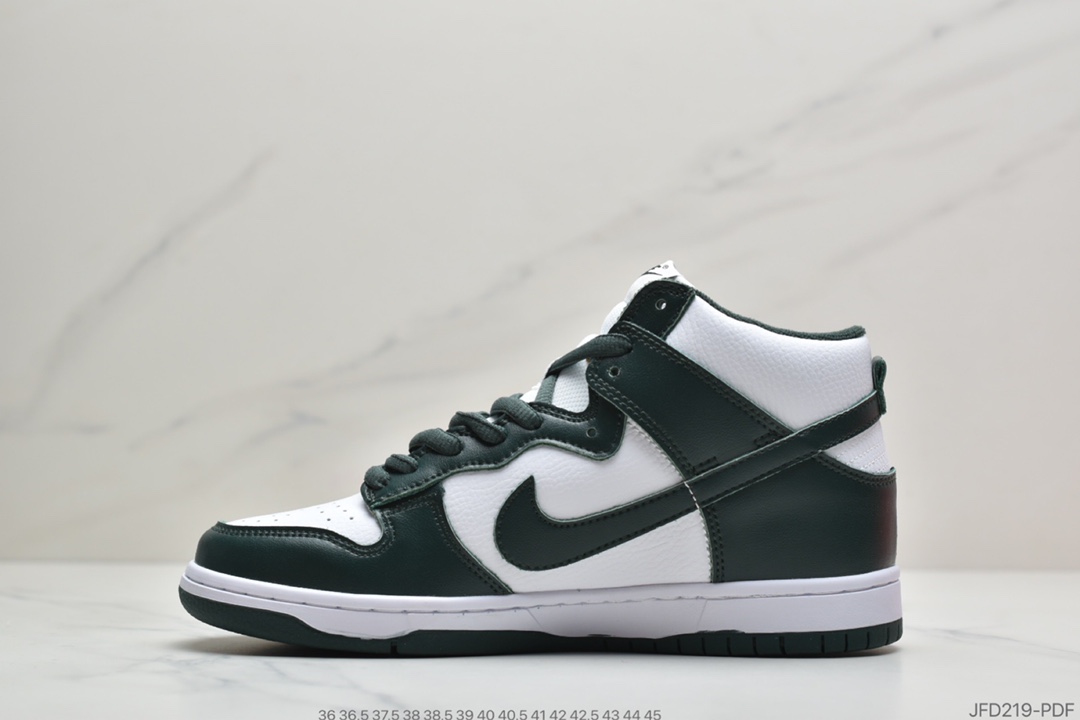 170 耐克Nike SB Dunk High Pro”Pro Green”扣篮系列高帮休闲运动滑板板鞋“暗色绿白”CZ8149-100