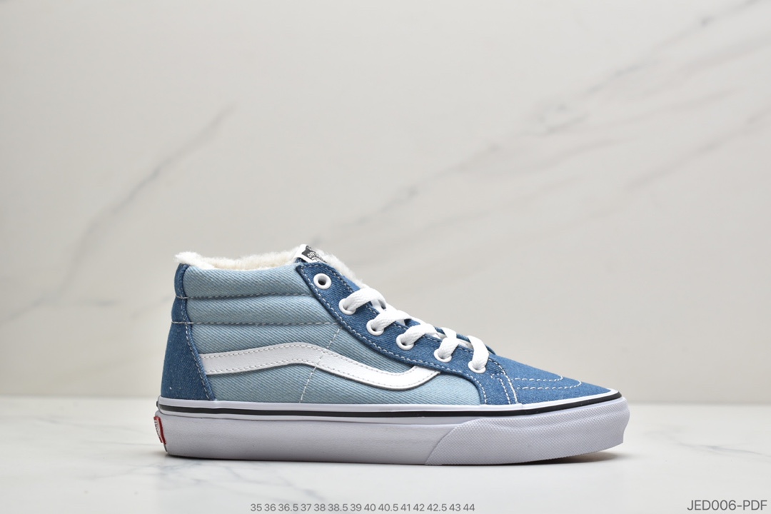 150 公司级加绒万斯VANS牛仔帆布蓝加绒高端SK8-MID经典中帮板鞋VN0A3MV8Q69