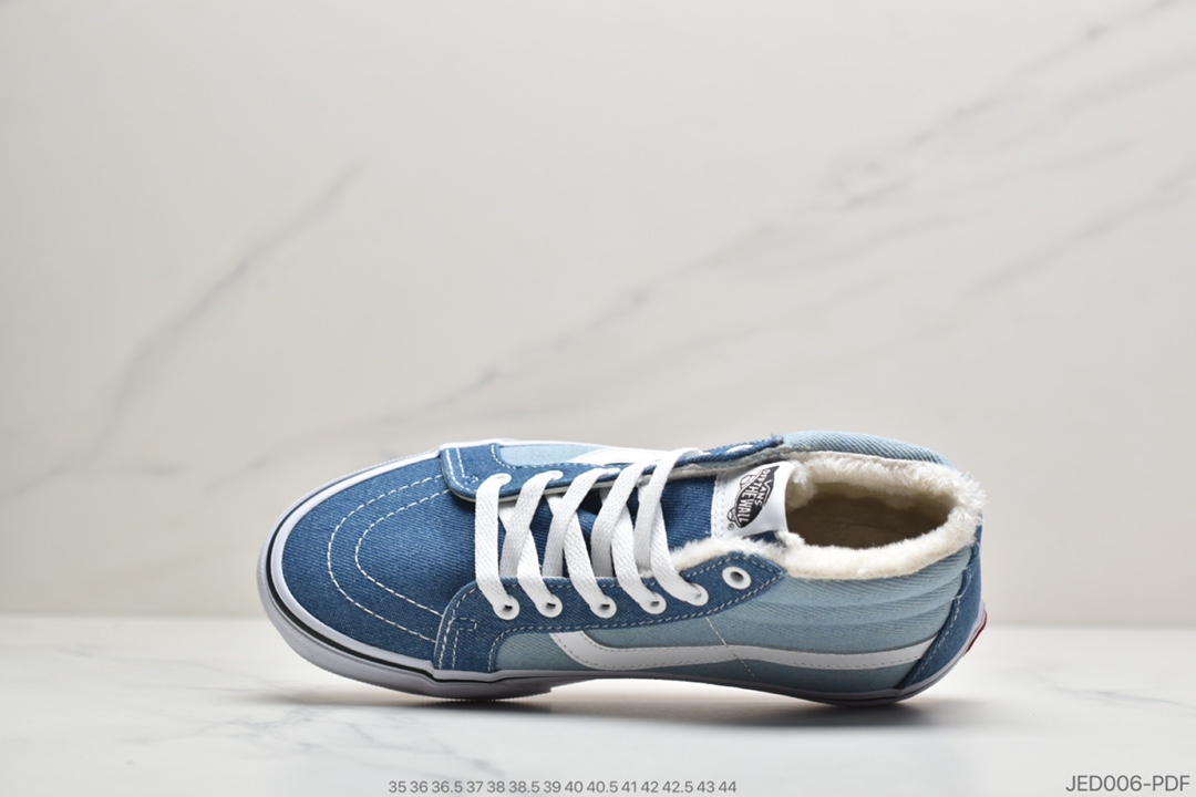 150 公司级加绒万斯VANS牛仔帆布蓝加绒高端SK8-MID经典中帮板鞋VN0A3MV8Q69