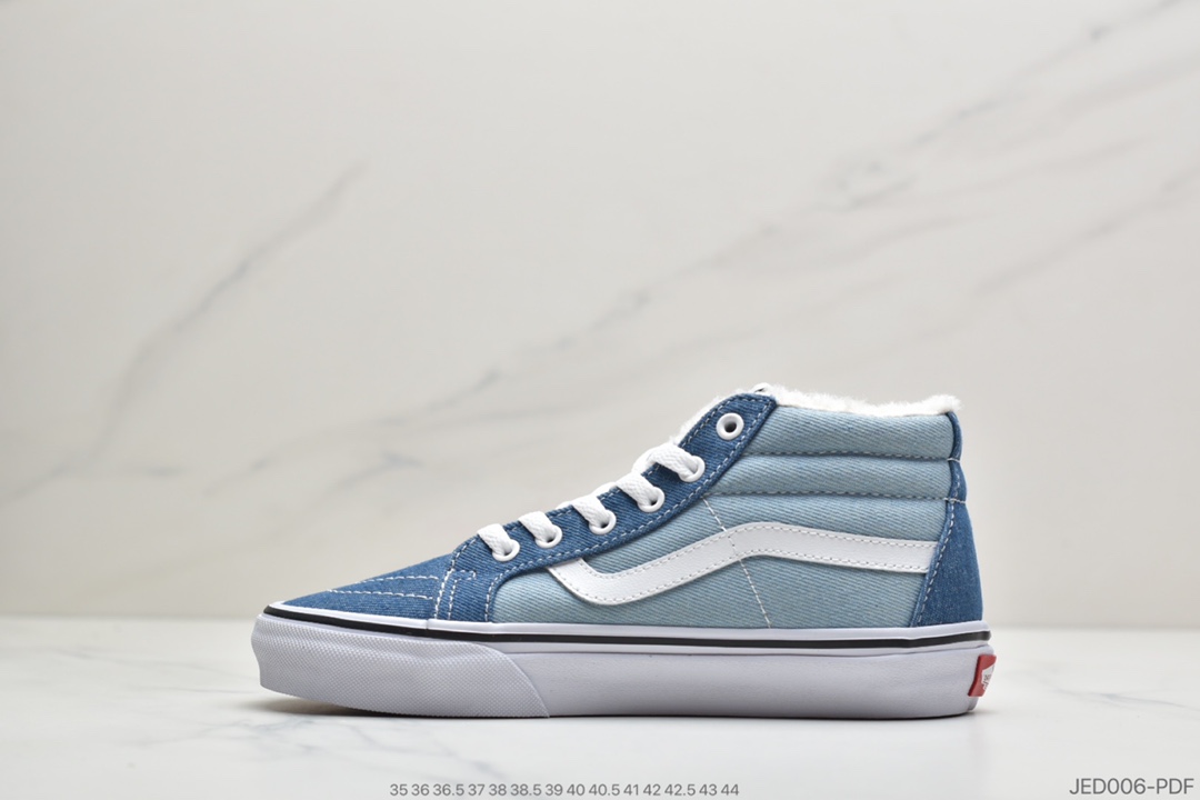 150 公司级加绒万斯VANS牛仔帆布蓝加绒高端SK8-MID经典中帮板鞋VN0A3MV8Q69