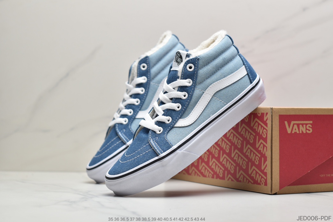 150 公司级加绒万斯VANS牛仔帆布蓝加绒高端SK8-MID经典中帮板鞋VN0A3MV8Q69