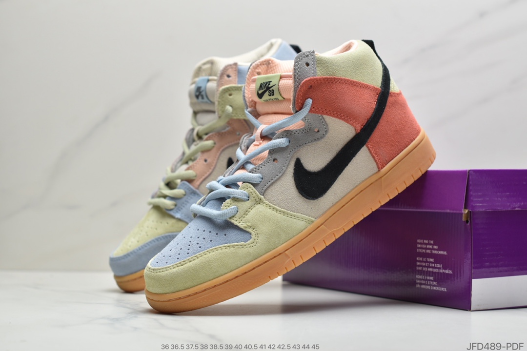 170 公司级耐克Nike SB Dunk High Pro Spectrum 彩蛋 扣篮系列复古高帮休闲运动滑板板鞋CN8345-001