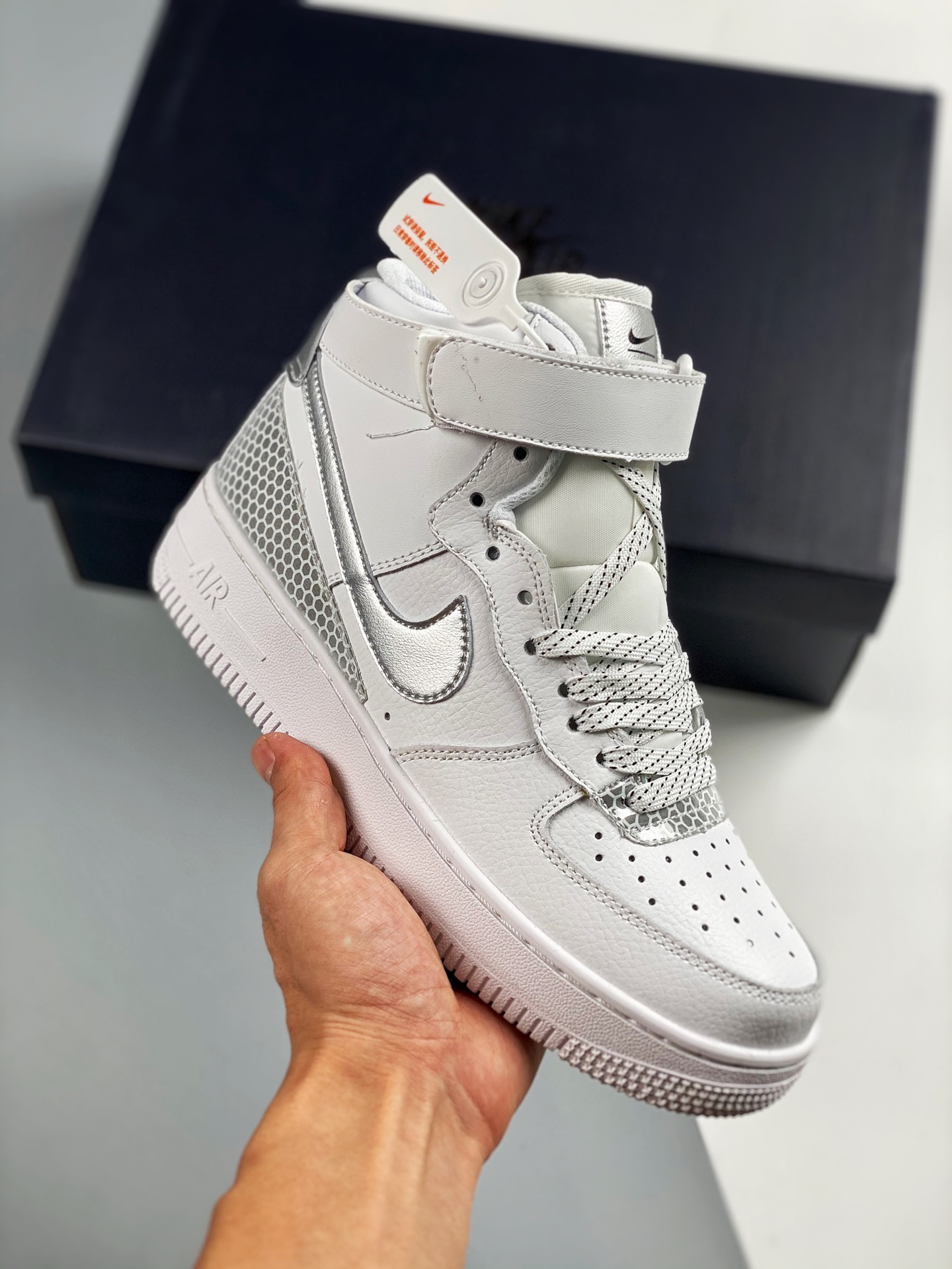 Air force1 07 plata 3M estilo estructuralista reflectante de caña baja, interpretando la más alta calidad del mercado d…