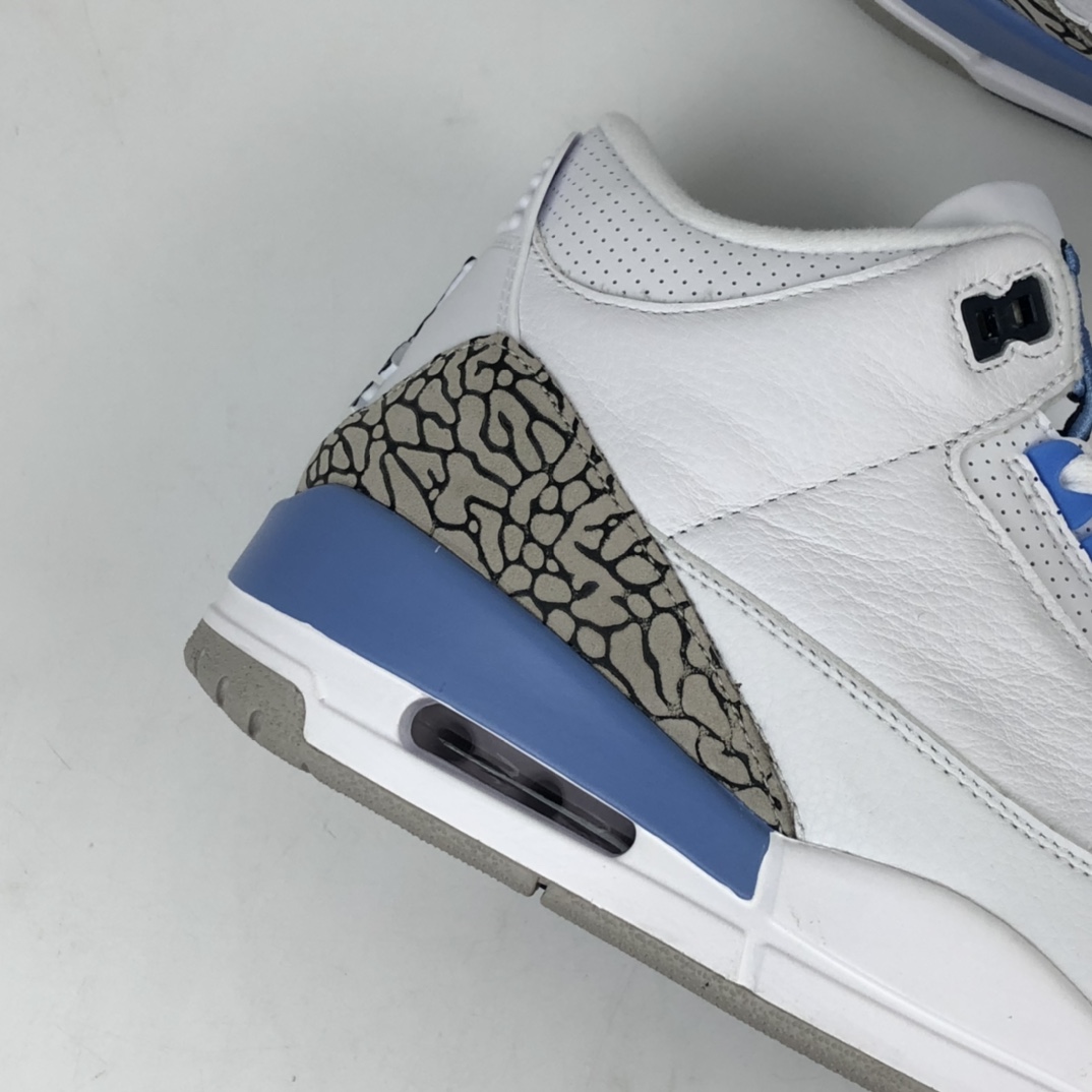 380 Air Jordan 3 UNC AJ3北蓝卡白蓝爆裂纹篮球鞋 CT8532-104
