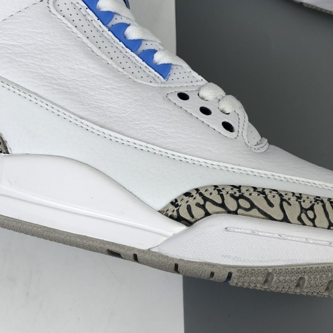 380 Air Jordan 3 UNC AJ3北蓝卡白蓝爆裂纹篮球鞋 CT8532-104