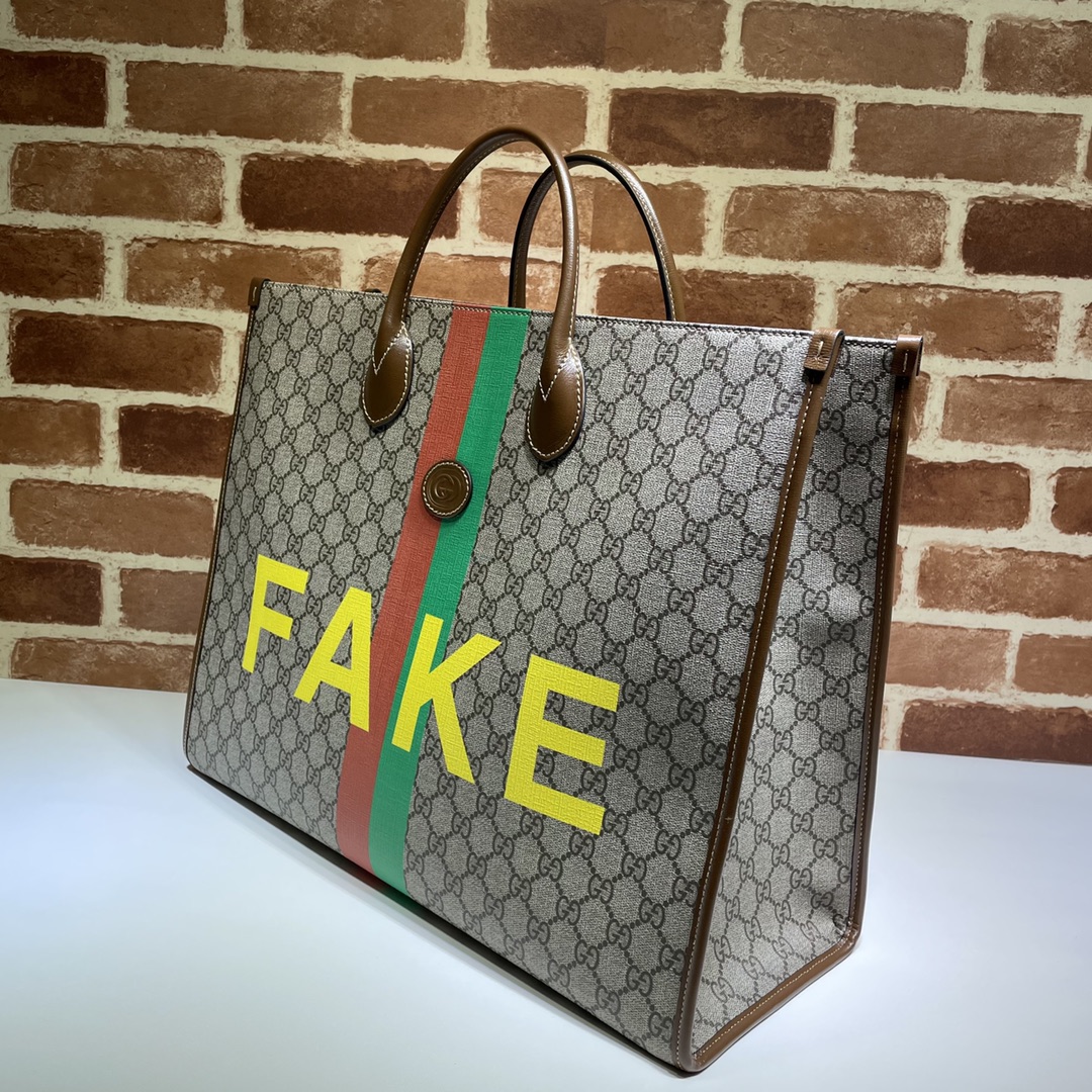 GUCCI古驰“Fake/Not”印花托特包630353