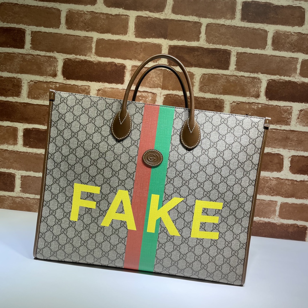 GUCCI古驰“Fake/Not”印花托特包630353