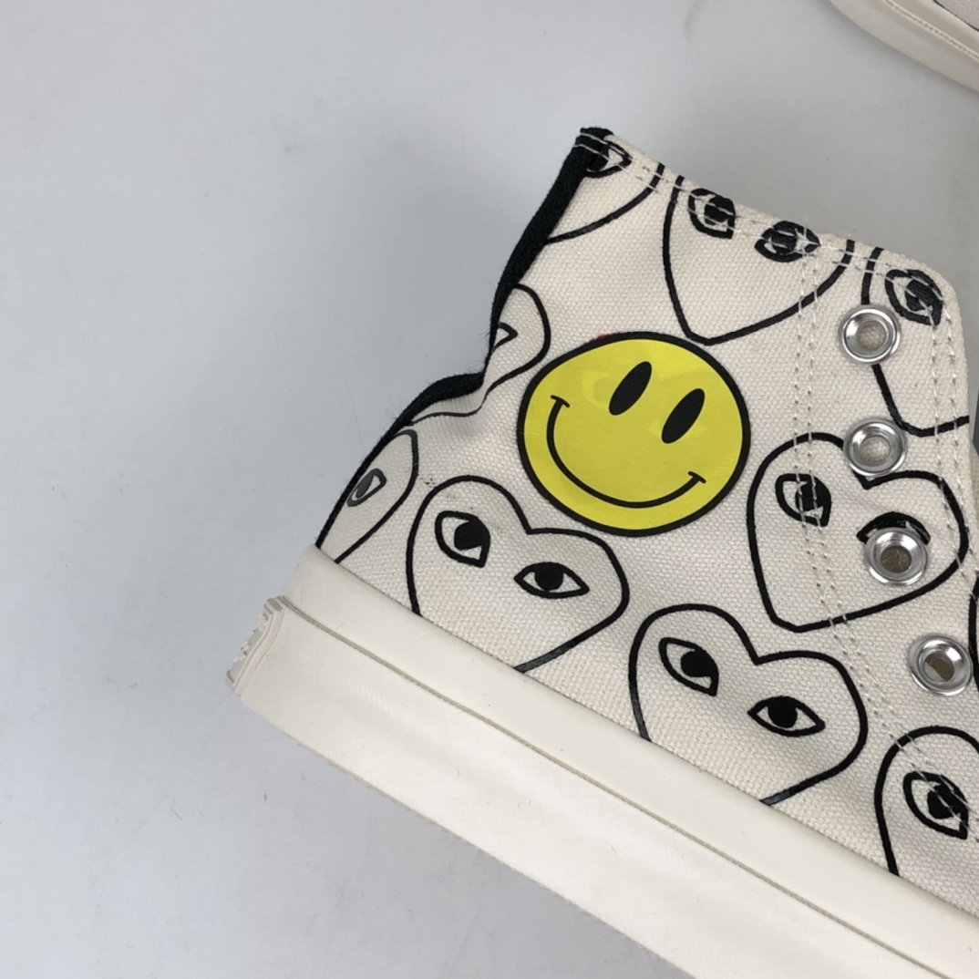 130 Converse x CDG Play x Smiley 2020匡威新款川久保玲笑脸联名日版限定款高帮板鞋 1CK811