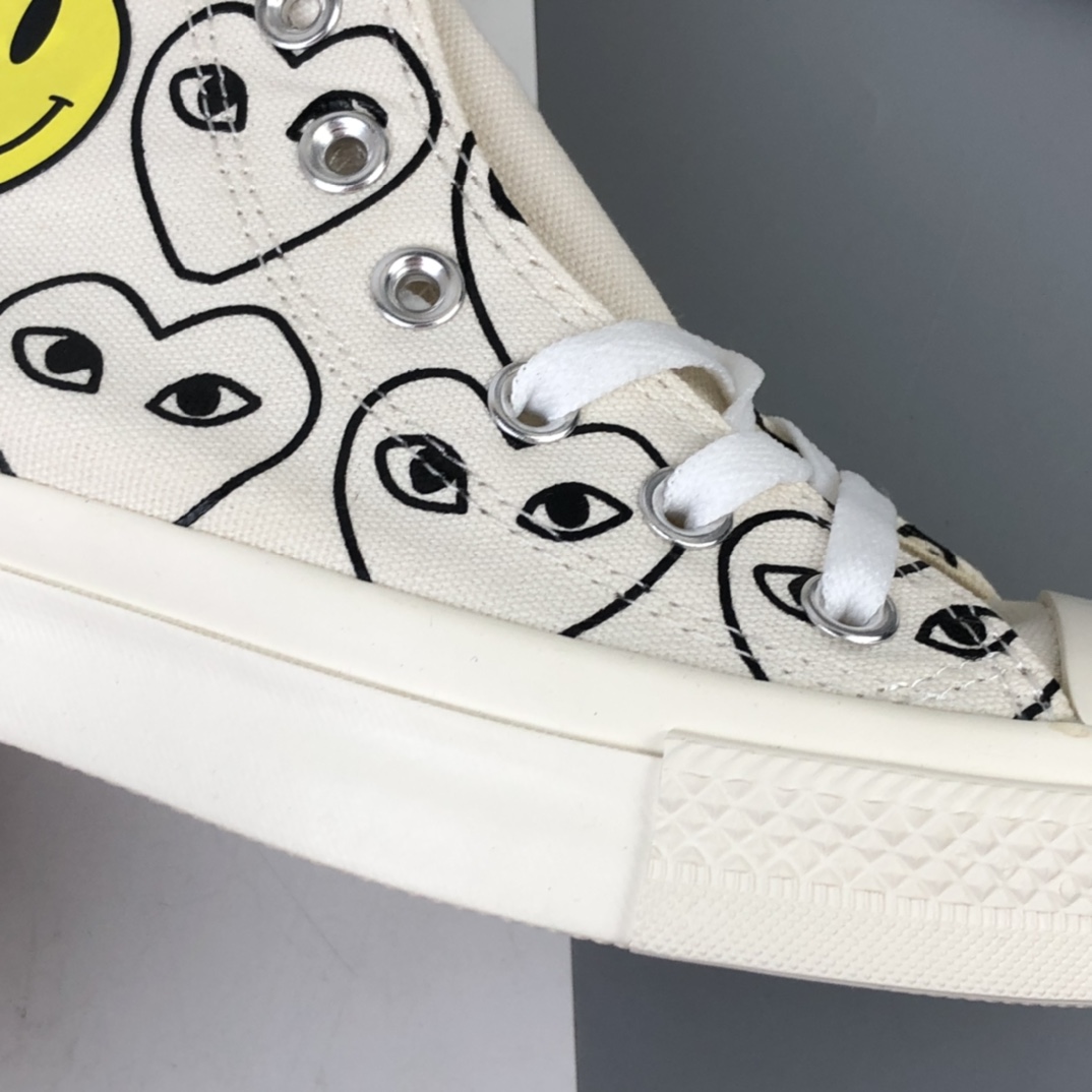130 Converse x CDG Play x Smiley 2020匡威新款川久保玲笑脸联名日版限定款高帮板鞋 1CK811
