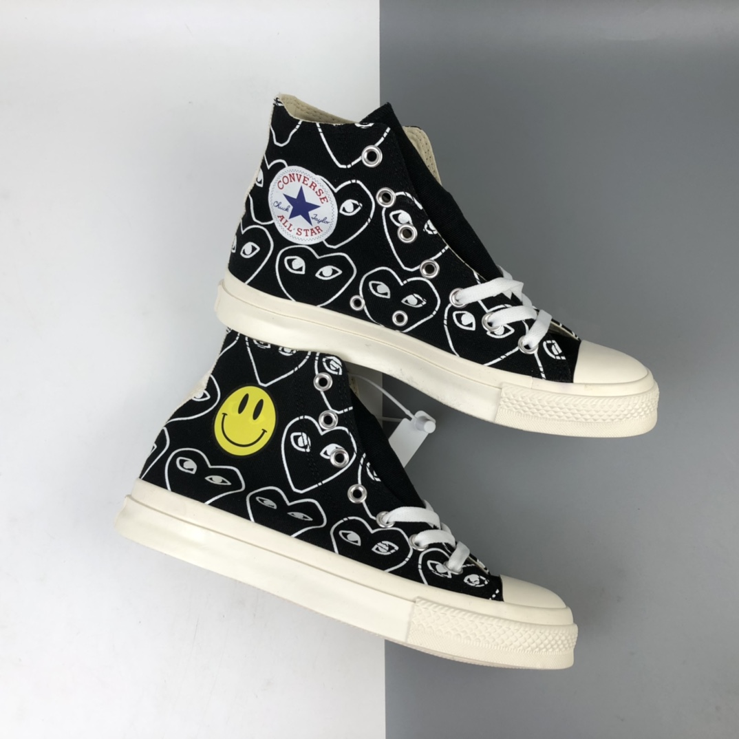 130 Converse x CDG Play x Smiley 2020匡威新款川久保玲笑脸联名日版限定款高帮板鞋 1CK810