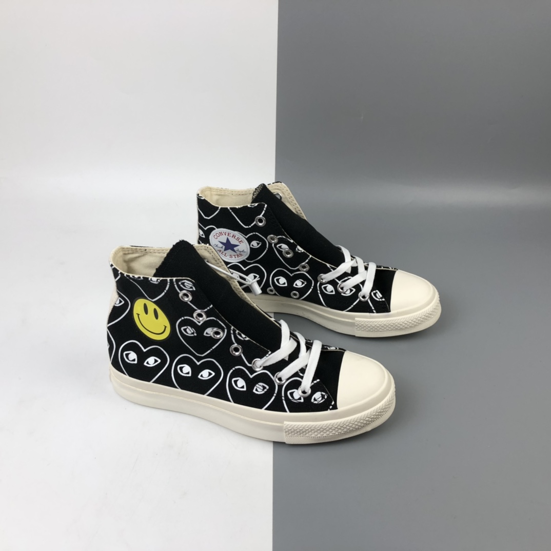 130 Converse x CDG Play x Smiley 2020匡威新款川久保玲笑脸联名日版限定款高帮板鞋 1CK810