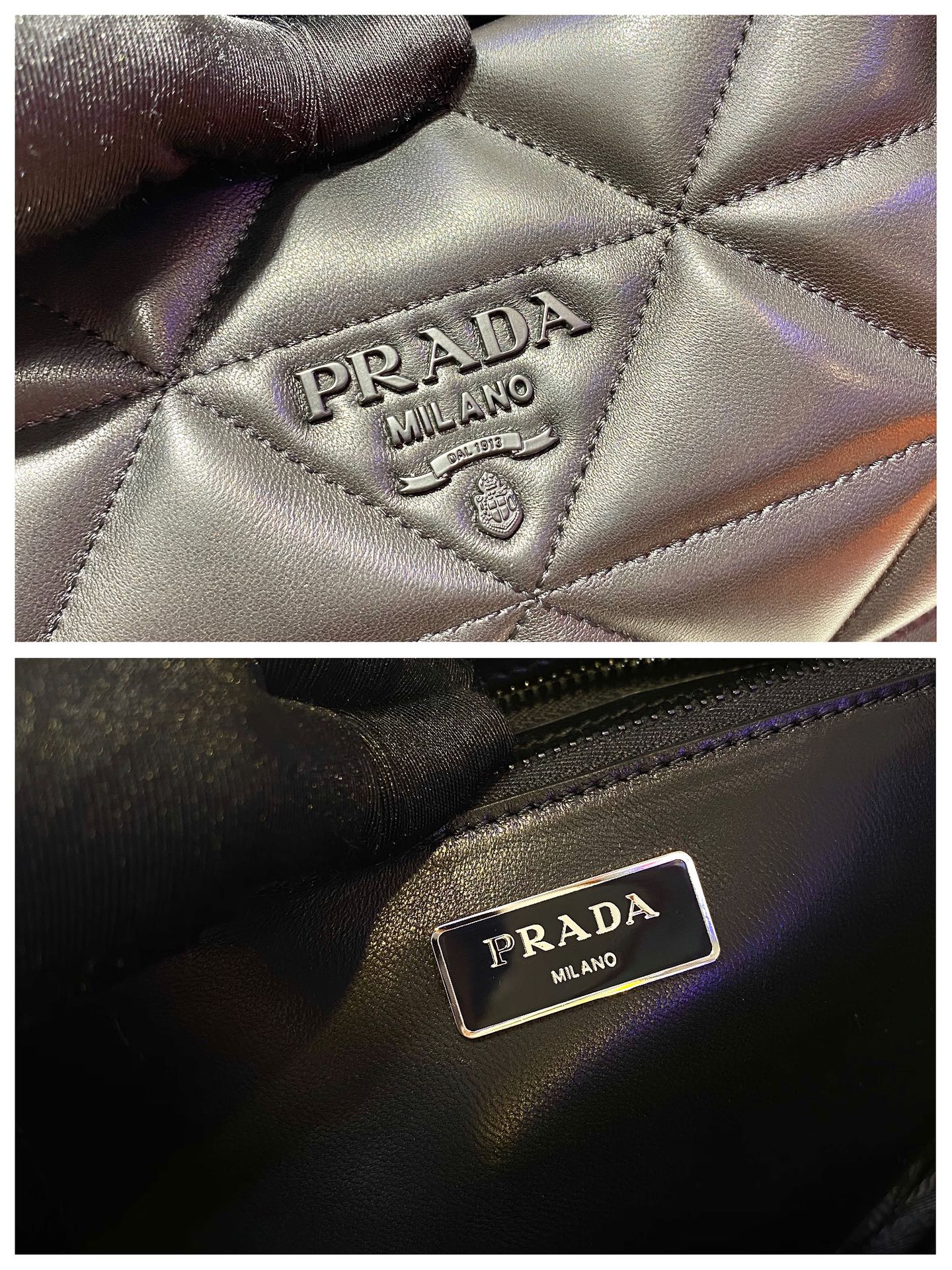PRADA普拉达绗缝软羊革新款托特包1BG298