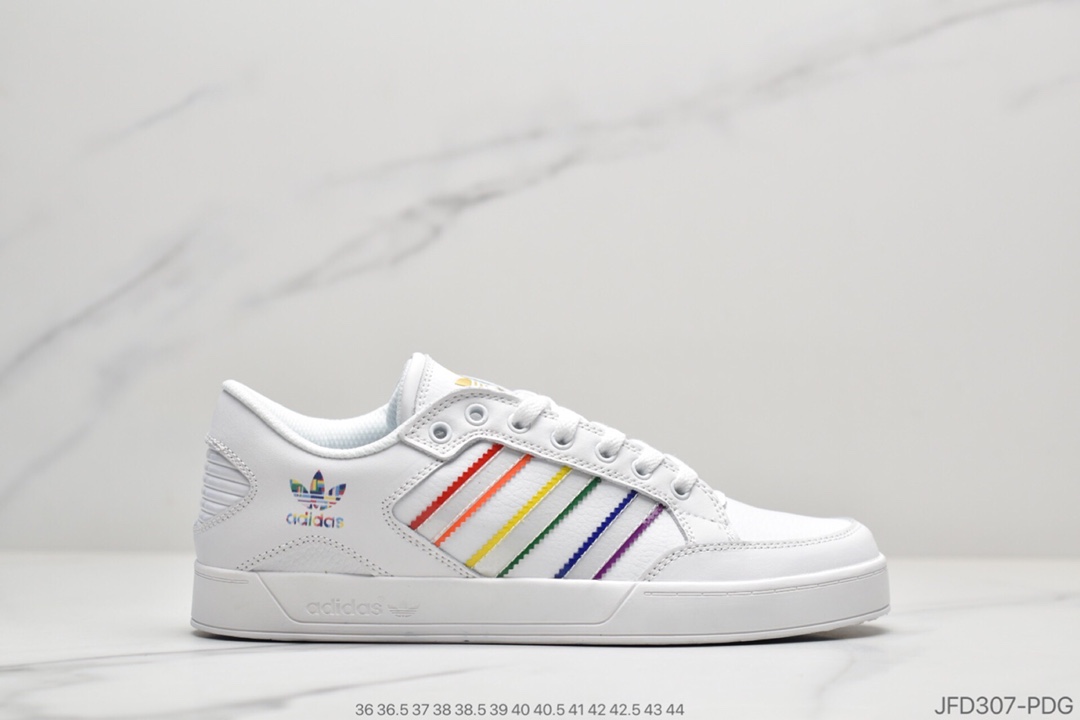 170 公司级阿迪达斯 Adidas Hardcourt Low 三叶草高帮系带耐磨舒适运动休闲板鞋FX0520