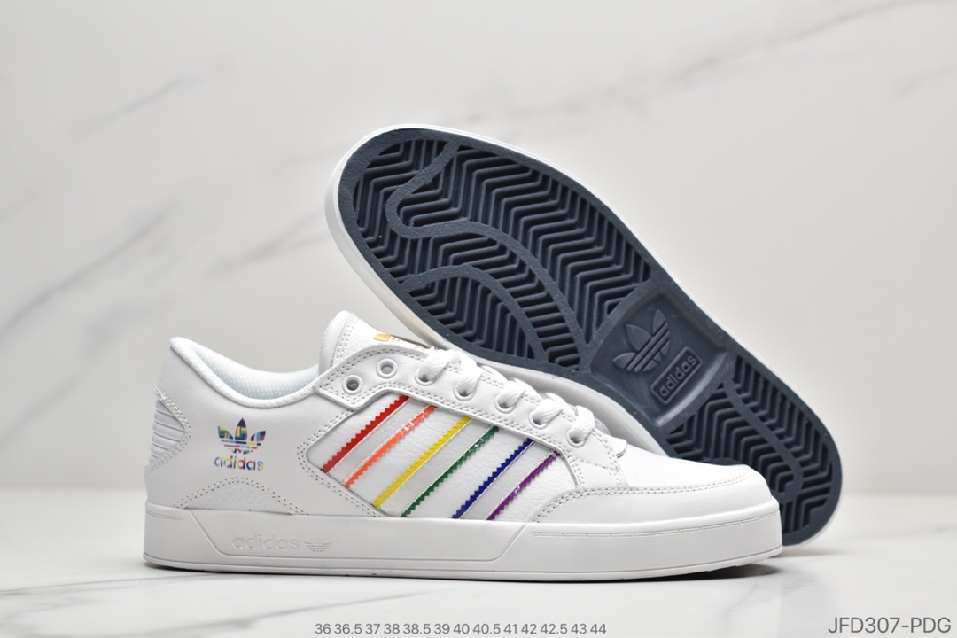170 公司级阿迪达斯 Adidas Hardcourt Low 三叶草高帮系带耐磨舒适运动休闲板鞋FX0520