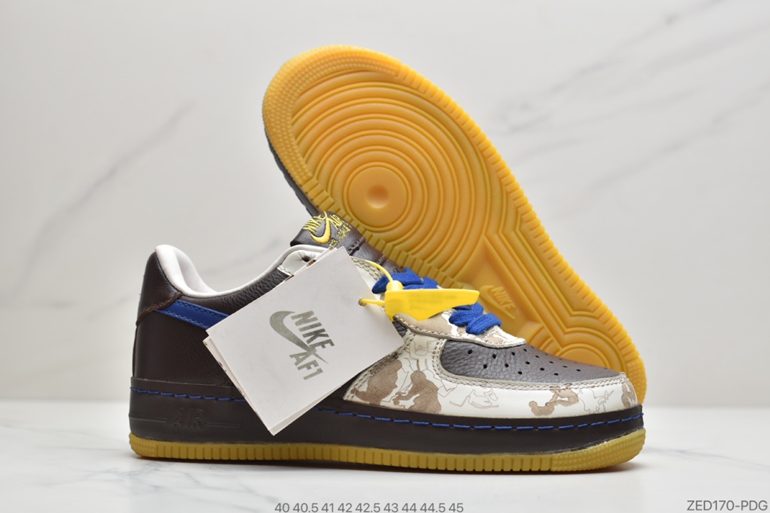 260 公司级耐克Nike Air Force 1 Low”Inside/Out Brown/Varsity”空军一号低帮经典百搭休闲运动板鞋 313318-241