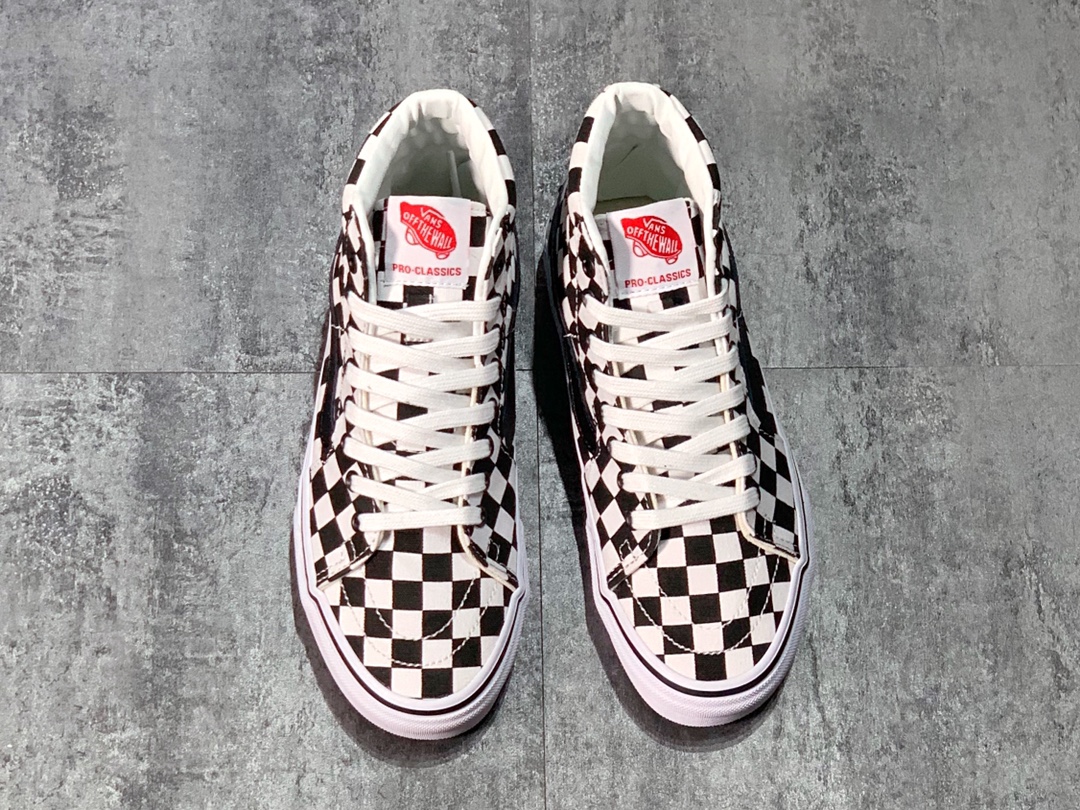 160 VANS SK8-HI TAPERED黑白棋盘格 高帮黑条硫化帆布板鞋VN0A4U165GU