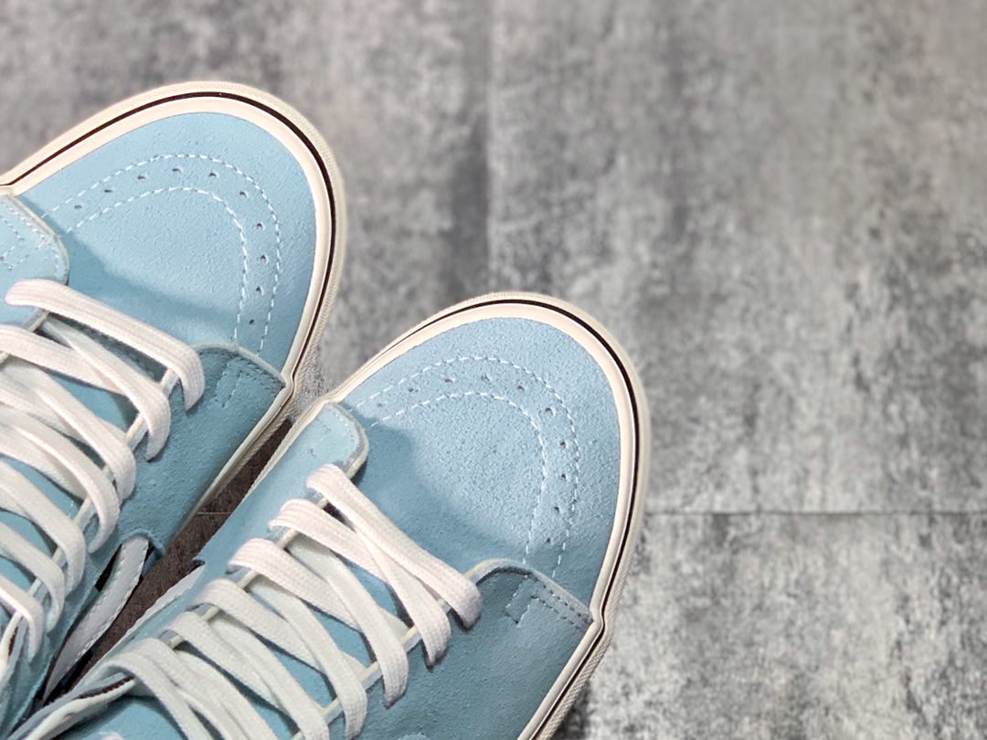 160 海外独家限量发售 Vans Sk8-Hi 高帮浅蓝独角兽复古板鞋