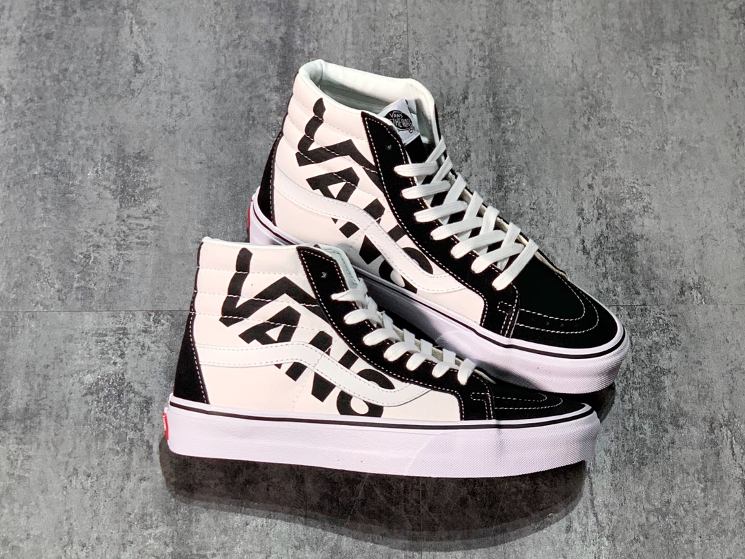 160 Vans SK8-Hi 高帮字母Logo 经典黑白搭配鞋身VANS字母印花 VN0A2XSBQW7