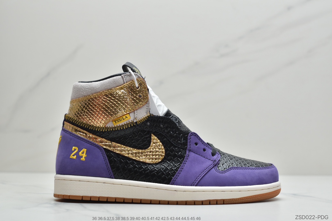 310 公司级Union x Air Jordan 1 High “Mamba”曼巴 紫金 AJ1乔丹一代科比纪念款 高帮  555088-171