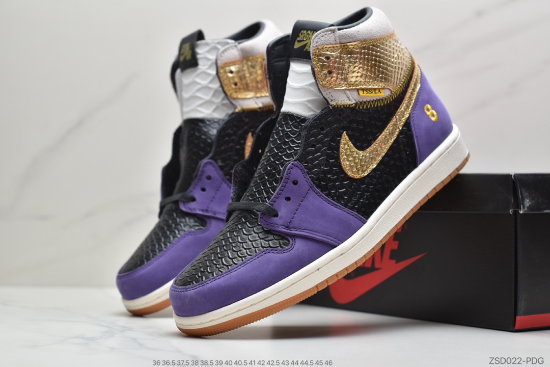 310 公司级Union x Air Jordan 1 High “Mamba”曼巴 紫金 AJ1乔丹一代科比纪念款 高帮  555088-171