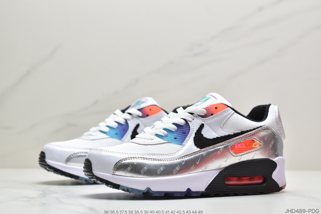 180耐克Nike Air Max 90”Have A Good Game“白银LOL电玩像素钩子””复古气垫百搭休闲运动慢跑鞋 DC0832-101