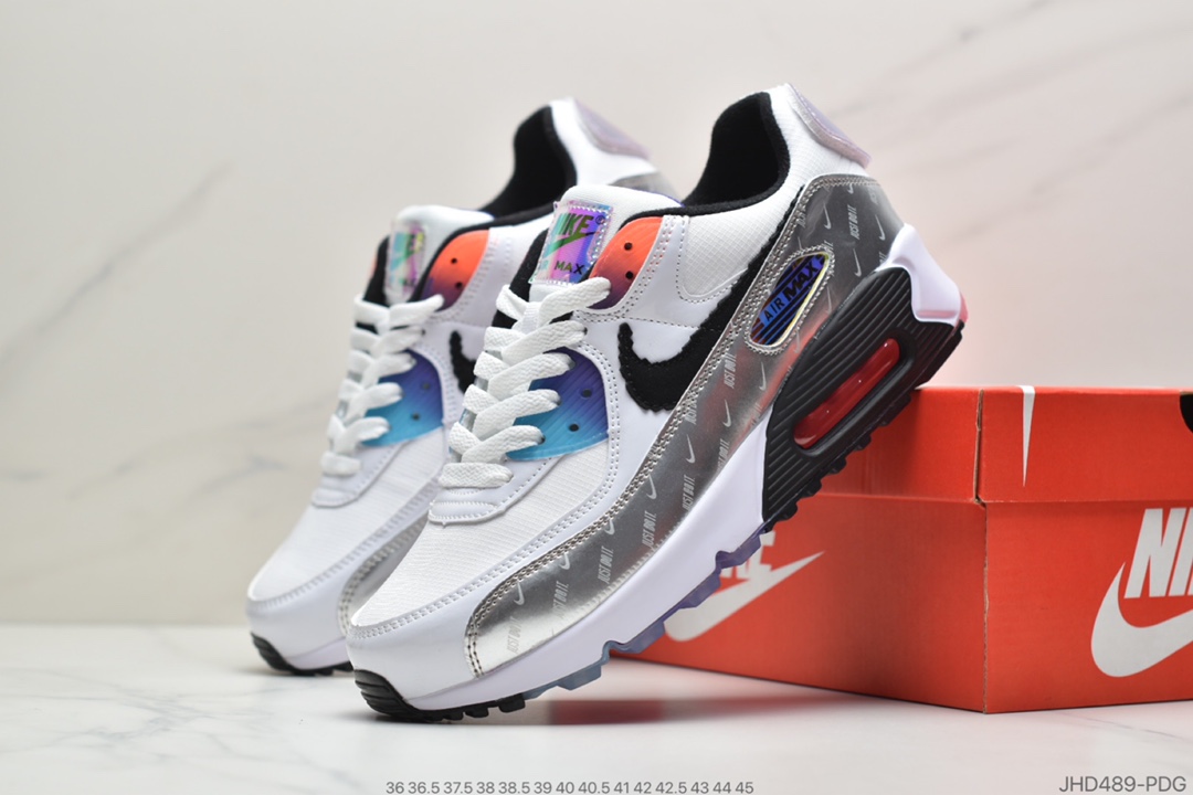 180耐克Nike Air Max 90”Have A Good Game“白银LOL电玩像素钩子””复古气垫百搭休闲运动慢跑鞋 DC0832-101