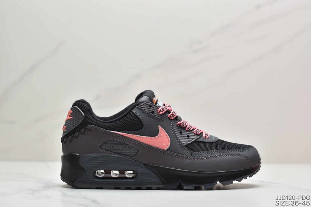 130 真标耐克 AIR MAX90 跑步鞋皮面透气气垫跑鞋休闲运动鞋