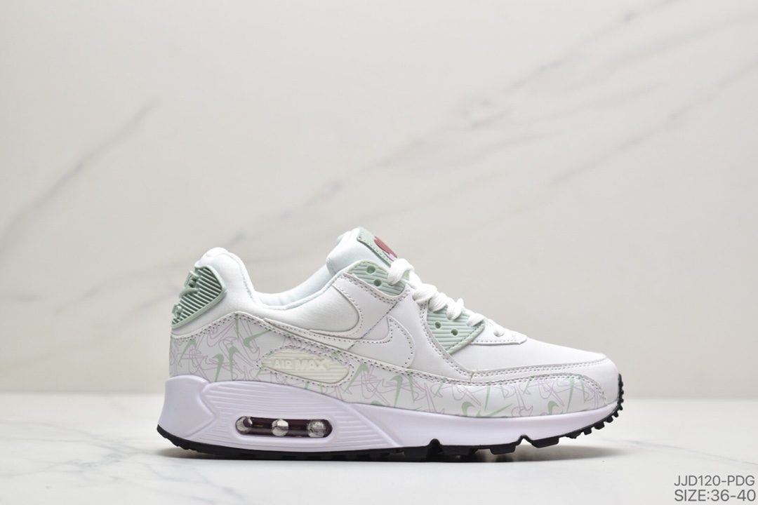 130 真标耐克 AIR MAX90 跑步鞋皮面透气气垫跑鞋休闲运动鞋