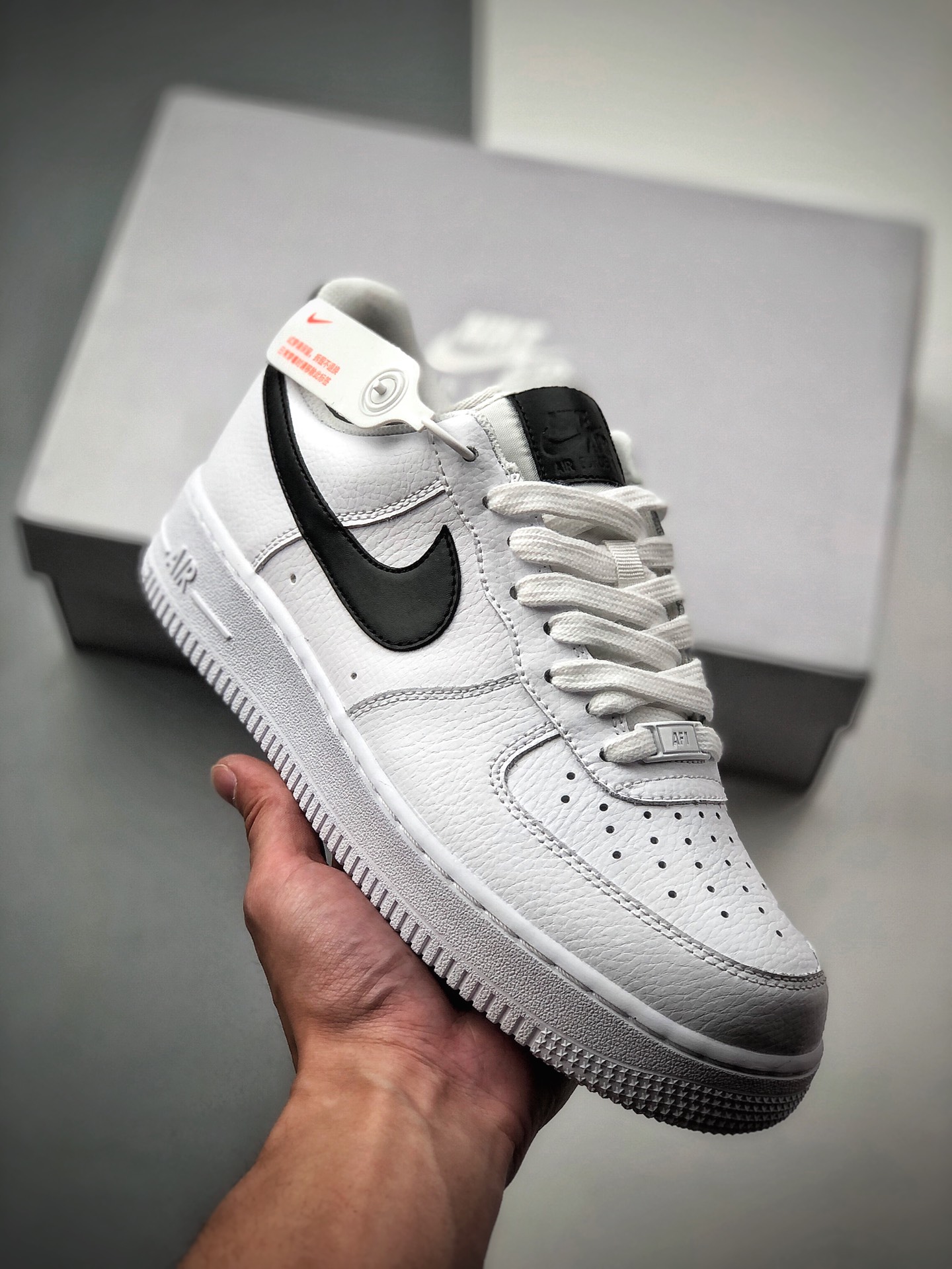 Nike Air Force 1 Low White Black Air Force One low-top versatile casual sports skate shoes. Soft, elastic cus…