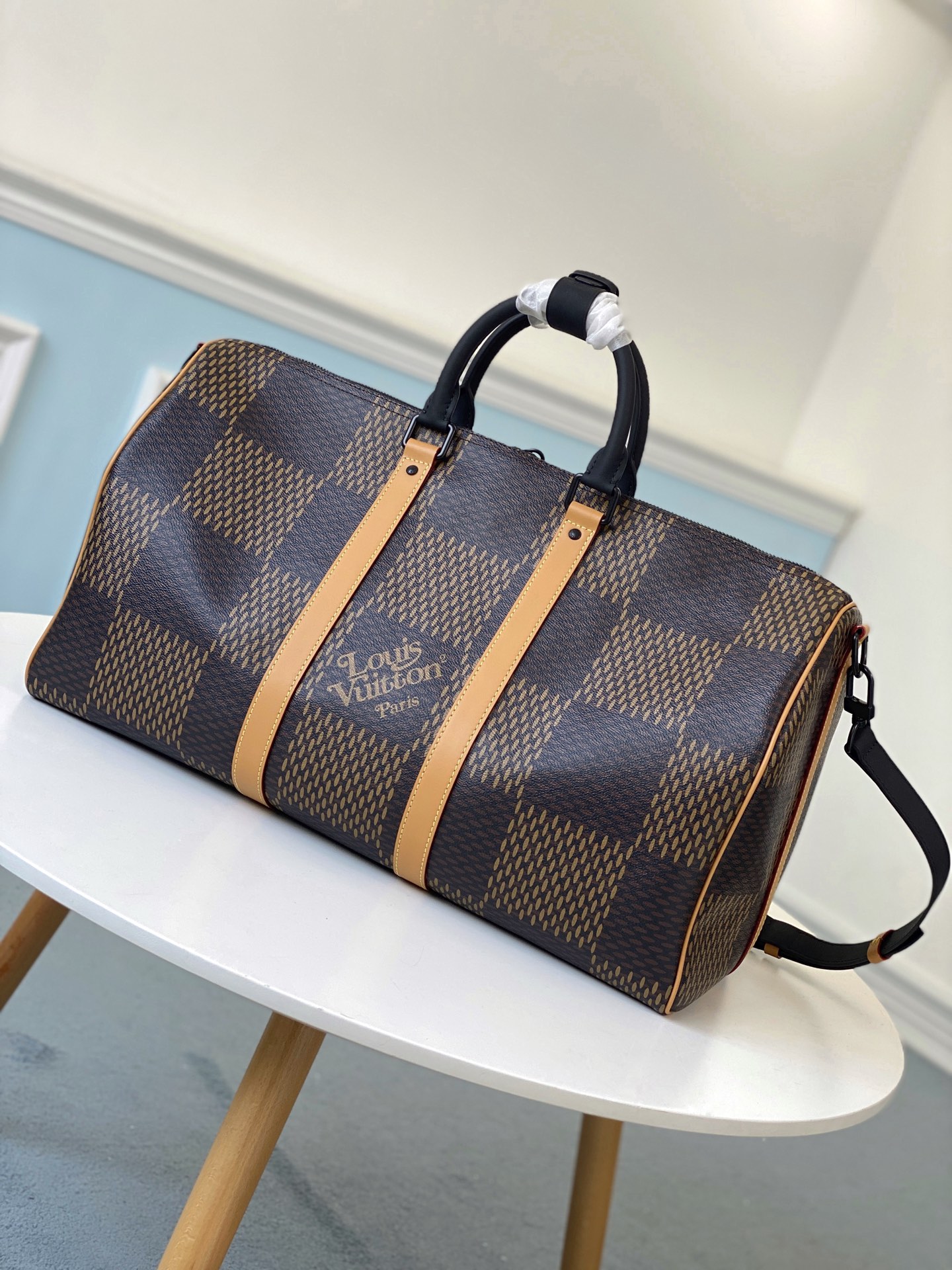 Louis Vuitton Keepall Bandouli re 50 Giant Damier Ebene 50 x 29 x 23 cm travel