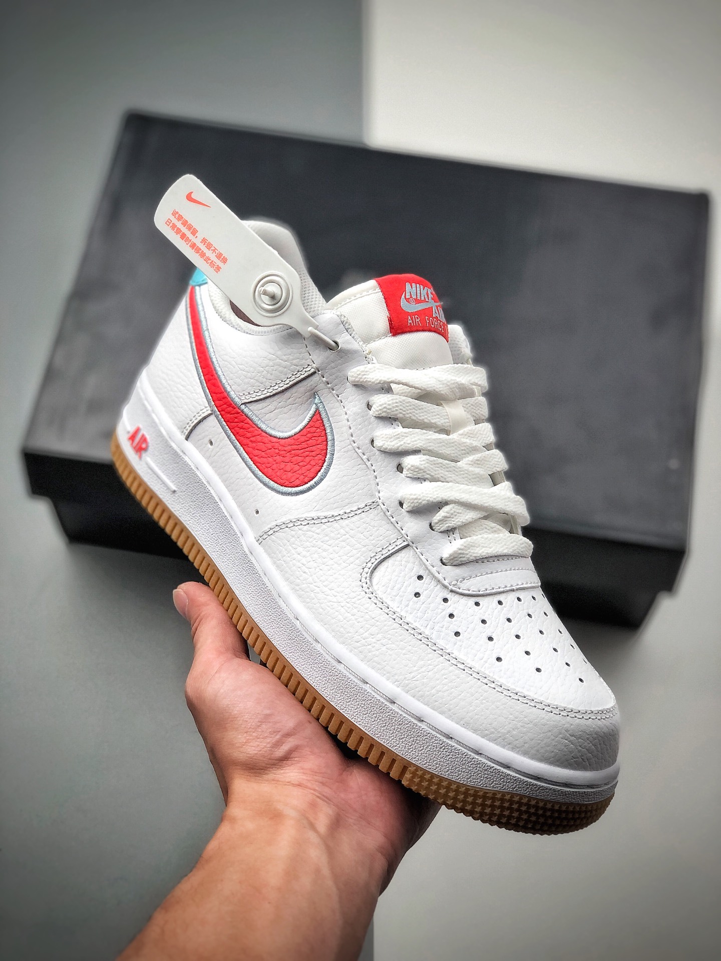 Nike Air Force 1 Low "Blanco Azul Rojo" zapatillas deportivas casuales de caña baja, amortiguación suave y elástica y e…