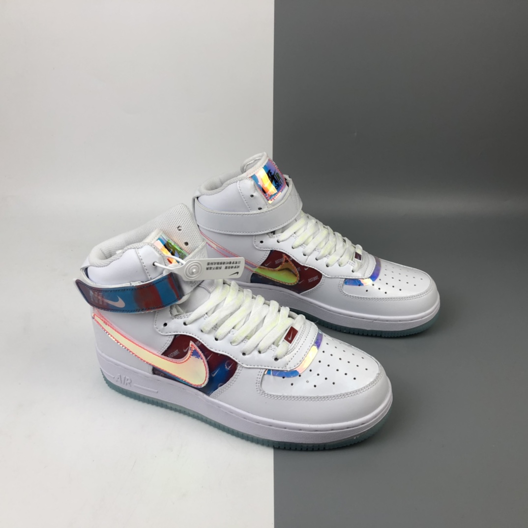 200 Nike Air Force 1'07 LV8 ”Good Game” 电玩限定 白炫彩镭射魔术贴高帮板鞋 DC2111-191