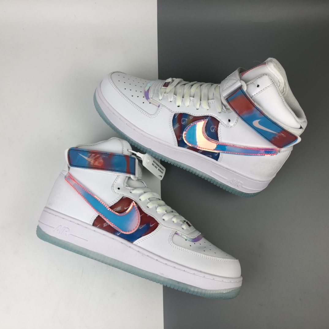 200 Nike Air Force 1'07 LV8 ”Good Game” 电玩限定 白炫彩镭射魔术贴高帮板鞋 DC2111-191